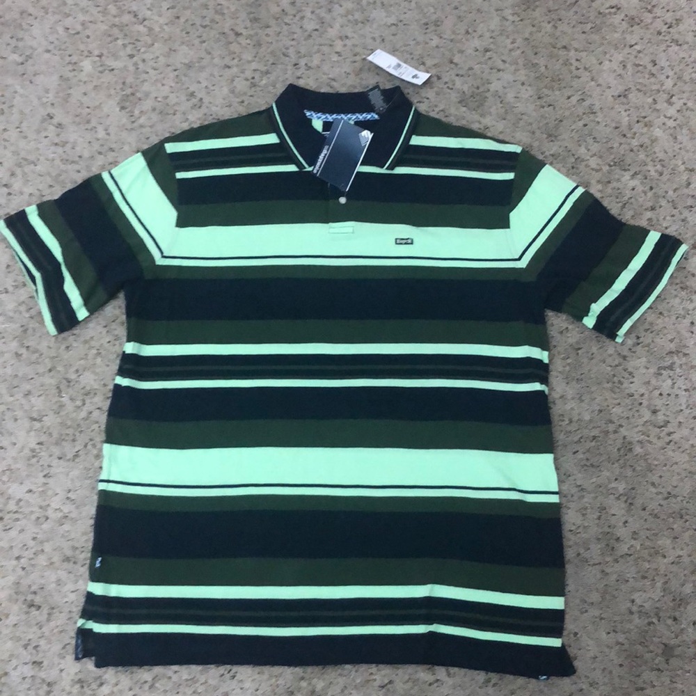 Men’s 2XL NWT Enyce Striped Golf Polo green blue